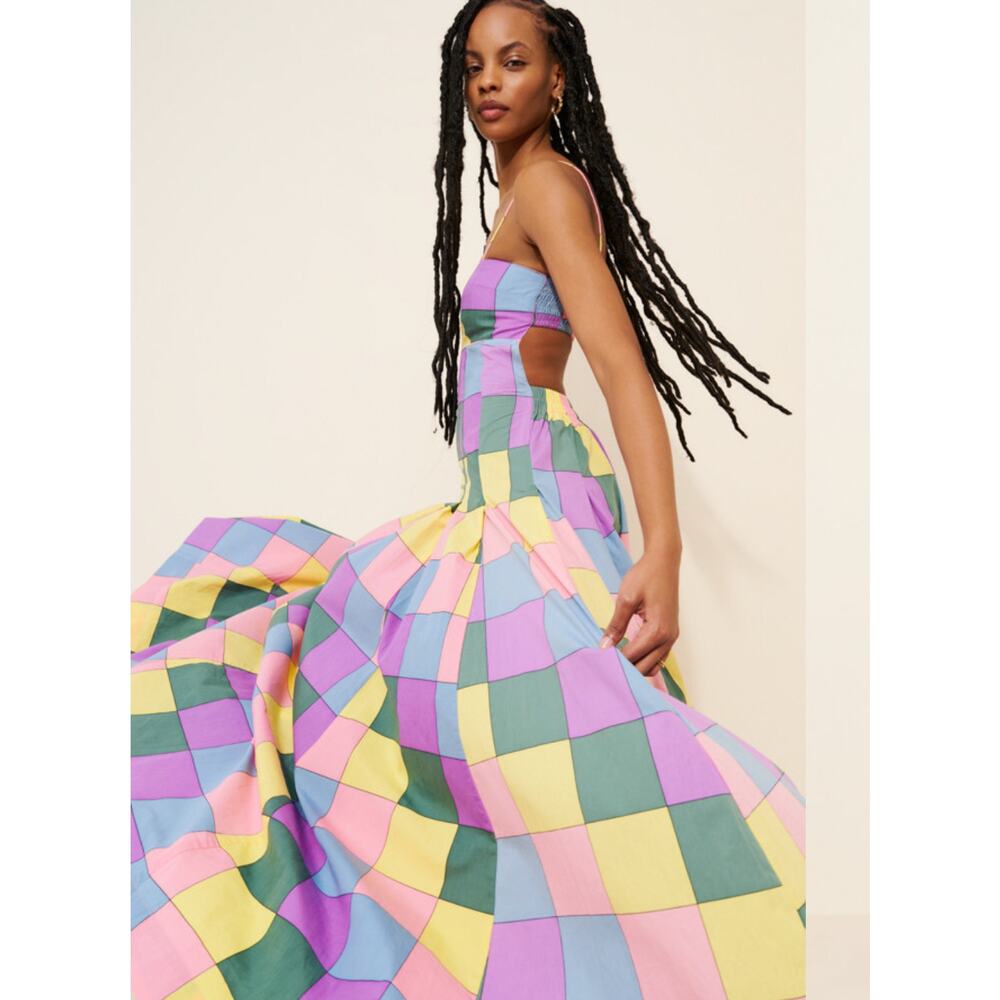 Anthropologie Bandeau Spaghetti Strap Maxi Cuixmala Patchwork Dress - Picture 3 of 9